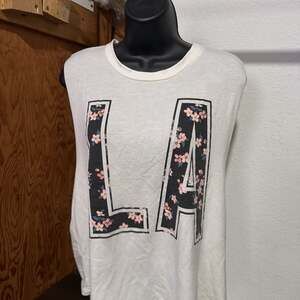 H&M Oversized Printed T-Shirt - White/Los Angeles, Size M